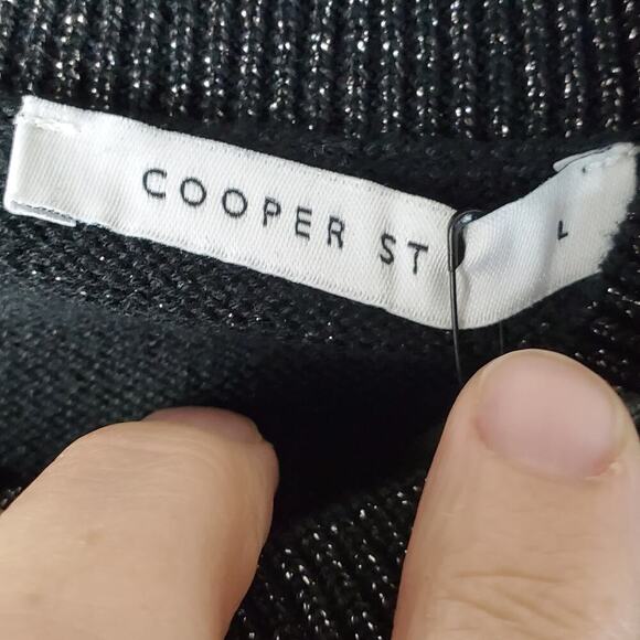 Cooper St. Black Alice Knit Metallic Sweater Dress Size L NEW Long Sleeve - Picture 8 of 9